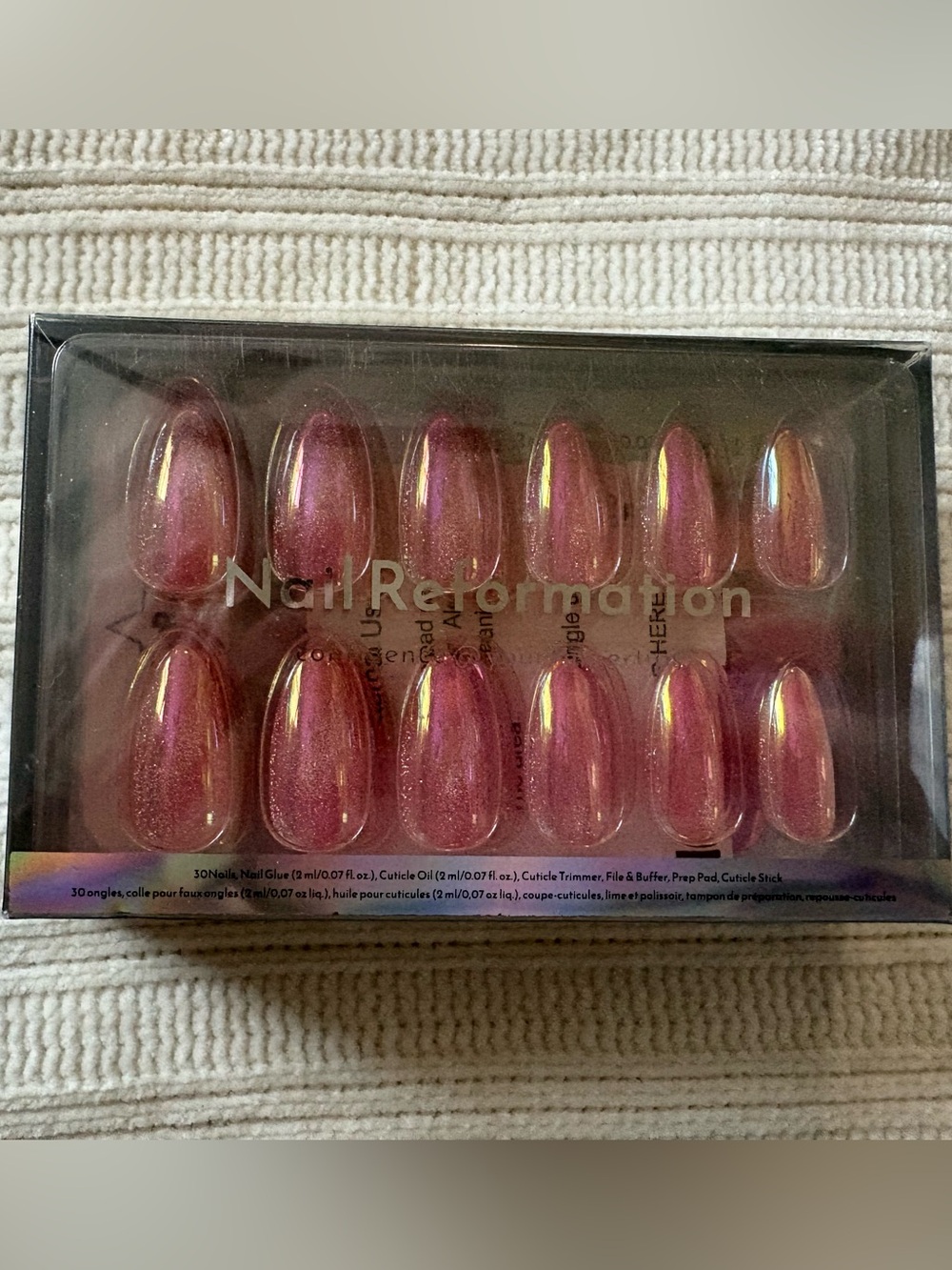 Nail Reformation Press-On Nails in Iridescent Pink Medium Almond